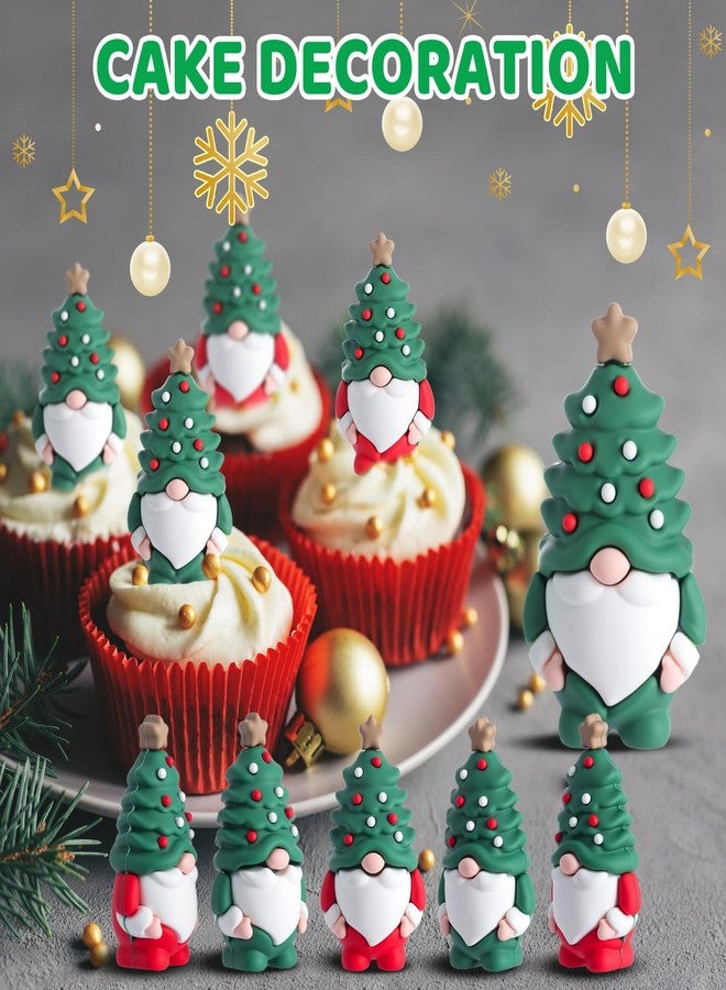 Sonwyoung 25 Pcs Mini Christmas Gnome Figurines Including Red and Green Tiny Christmas Tree Hat Gnomes Figures for Hide and Seek Little Rubber Statue for Xmas Gifts Winter Table Xmas Tree Decoration - Image 5